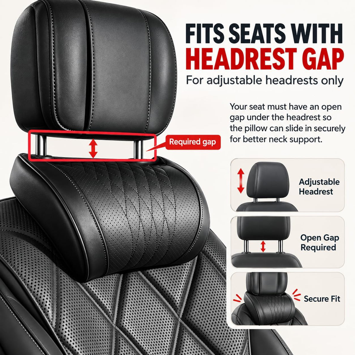 Universal Memory Foam Car Headrest Neck Pillow, Orange | Ergonomic Support Auto Neck Cushion for Long Road Trips