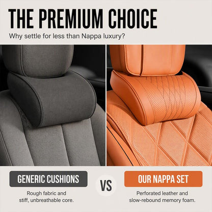 Universal Memory Foam Car Headrest Neck Pillow, Orange | Ergonomic Support Auto Neck Cushion for Long Road Trips